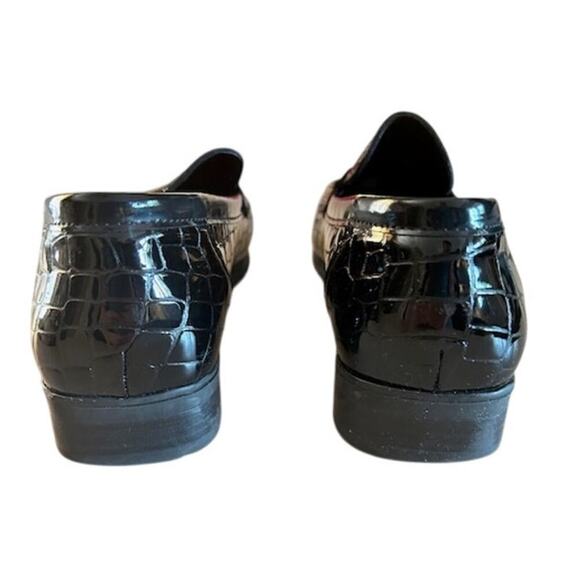 ara Portland Croc-Embossed Patent Loafers 8.5 M – Black, Slip-On - Picture 4 of 9